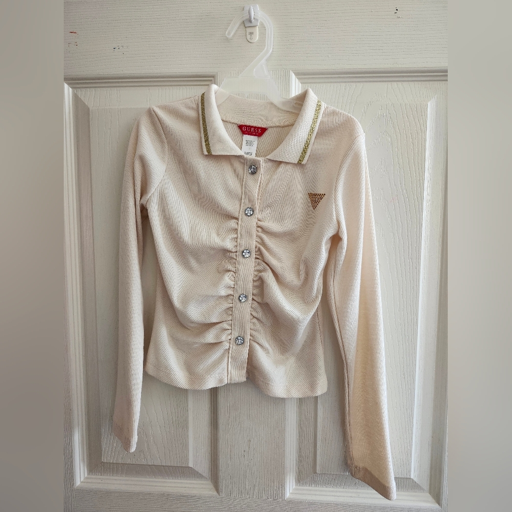 Guess Kid Girl Button Sweater - Size 7